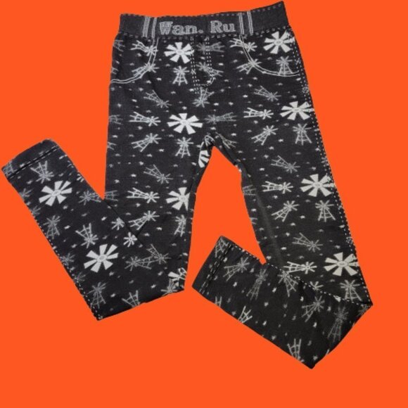 Black and White Stretchy Leggings Size Small - Picture 1 of 9